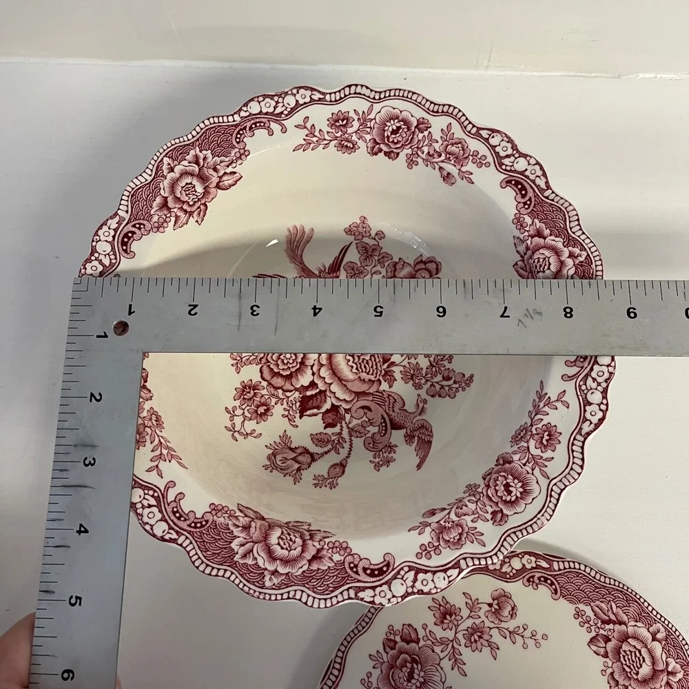 Crown‎ Ducal Bristol Pink Red Transferware Covered Tureen Serving Bowl England